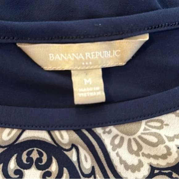 Banana Republic Geometric Print Shift Midi Dress Size Medium Casual Work Office - Picture 3 of 6